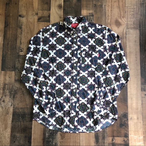 supreme floral button up